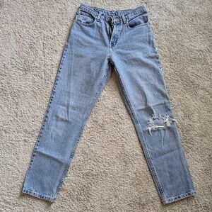 Classic Blue Distressed Women Jeans